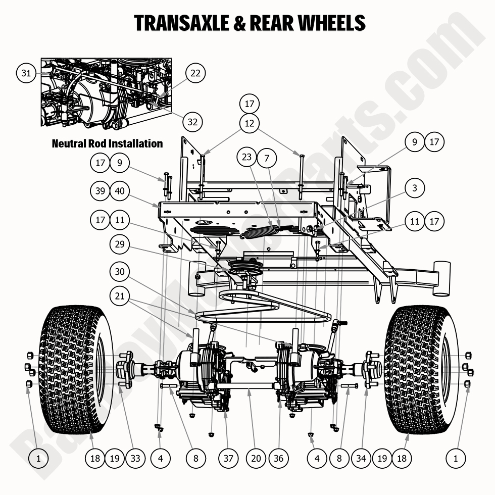 2277 - Bad Boy Mower Parts Lookup > 2020 > MZ & MZ Magnum > Transaxle & Rear Wheels